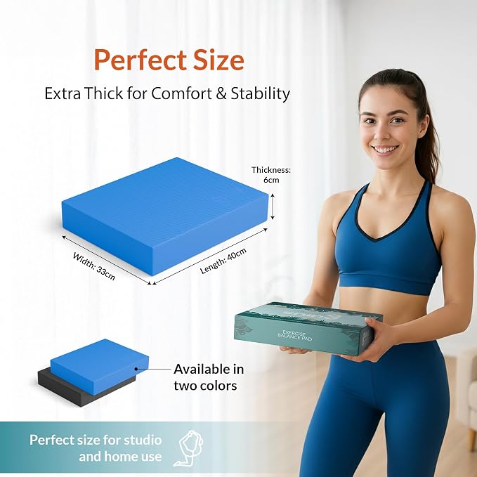 Gurus Balance Pad – High-Density Foam Balance Pad Physical Therapy for Stability & Strength, Exercise Foam Pad for Balancing, Non-Slip Lightweight Trainer for Home Gym & Rehab (Pink)