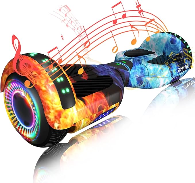 SIMATE Hoverboard, Bluetooth All Terrain Hover Boards with LED Lights and APP Control, Gifts for Kids Adults Girls Boys, for All Ages