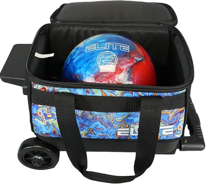 ELITE Basic Single Roller Bowling Ball Bag | Multiple Colors | Fits Up to Size 10.5 Shoes | Compact Design | Bowling Bags With Wheels