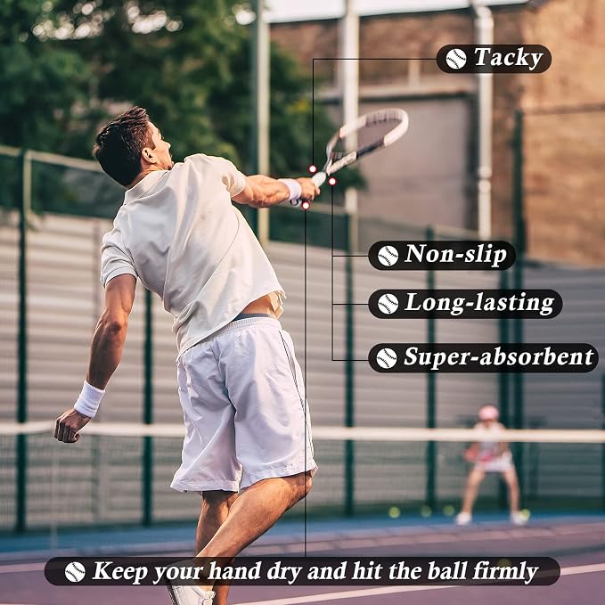 Pangda 100 Pieces Tennis Badminton Racket Overgrips Bulk Tennis Racket Grip Tape for Anti-Slip and Absorbent Grip