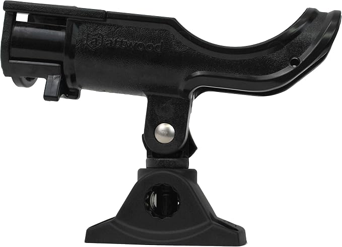 Attwood 5009-4 Heavy-Duty Adjustable Rod Holder with Combo Mount, Black Finish