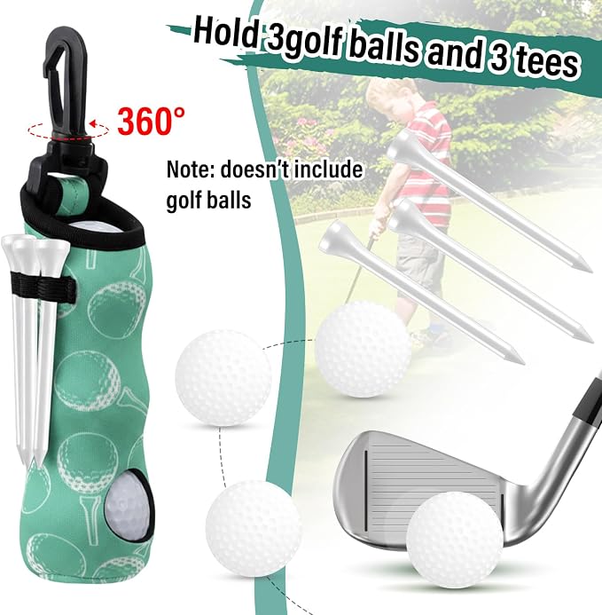 Liliful 12 Pcs Golf Accessories Kit, Include Golf Ball Bag with Hook Towel Tees Magnetic Ball Marker Divot Tool Cleaner Brush for Women Man Gifts