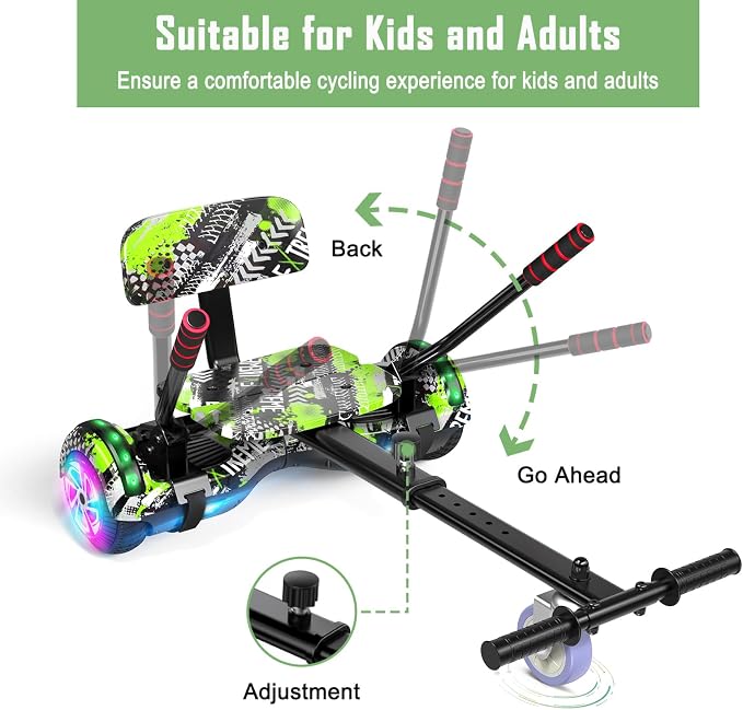 CBD Scooter with Corlorful LED Lights,6.5" Wheels, Dual 300W Motor Scooter for Kids Girls Boys Adults, All Ages
