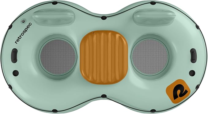 Retrospec Siesta Float Double River Tube for Adults 2 Person - Heavy Duty 600 lbs with Cooler & Cup Holders, Mesh Bottom Inflatable River Tubes for Floating