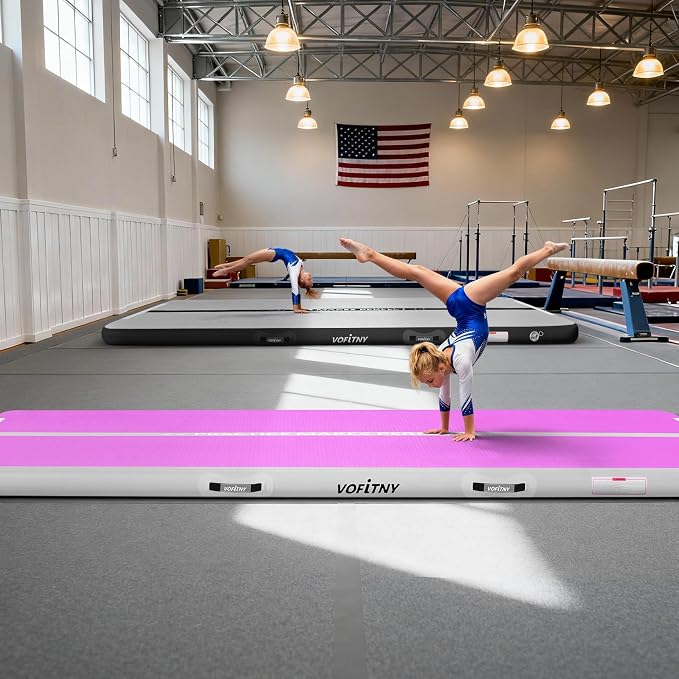 VOFiTNY All Purpose Gymnastics Mat 6.6/10/13/16/20 ft Sturdy Inflatable Tumble Track for Home/Gym