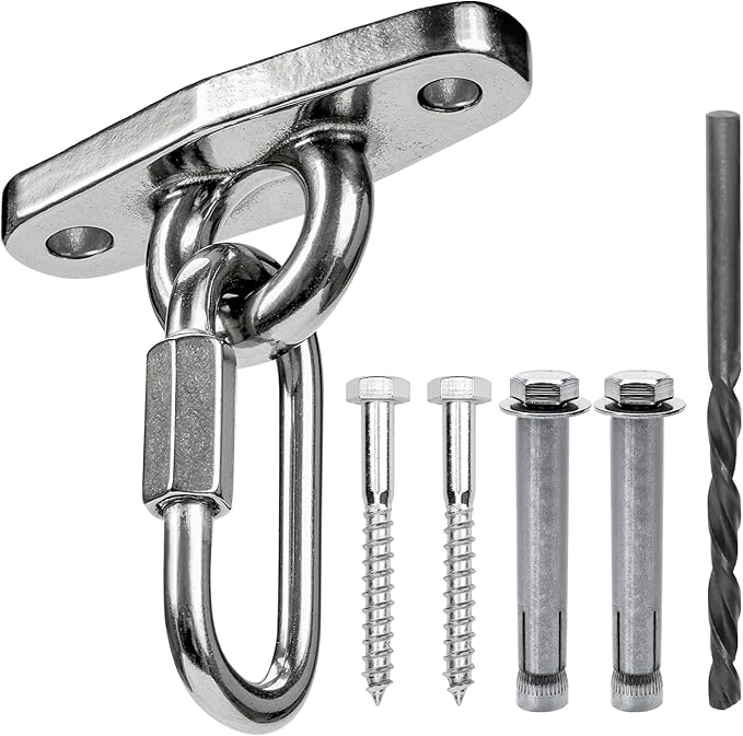 Heavy Swing Hanger Stainless Steel 304 Rust-Proof Playground Porch Yoga seat Hanger Swing Hammock Chair Suspension kit Indoor and Outdoor 2000 pounds Capacity