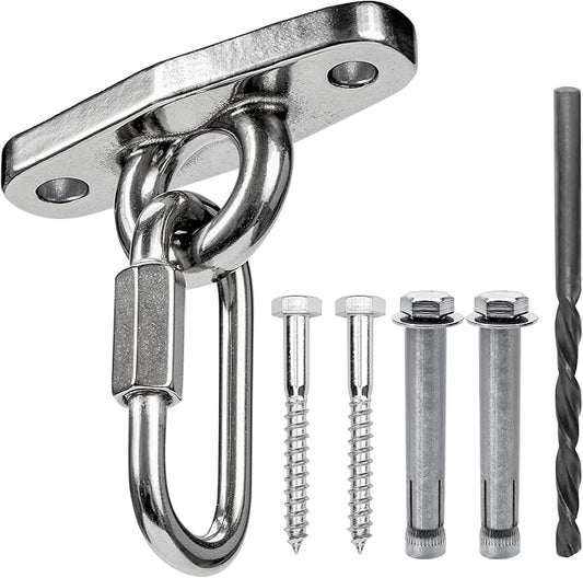 Heavy Swing Hanger Stainless Steel 304 Rust-Proof Playground Porch Yoga seat Hanger Swing Hammock Chair Suspension kit Indoor and Outdoor 2000 pounds Capacity