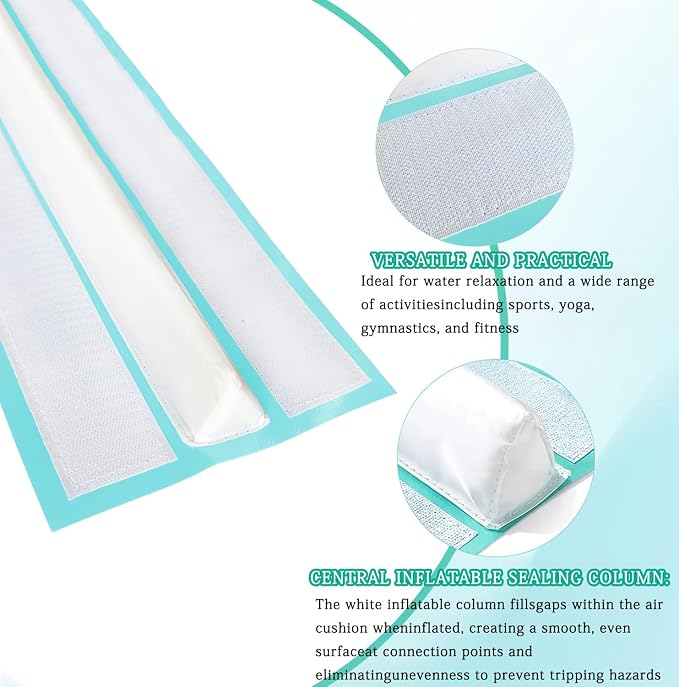 GLANT 3ft/6ft Air Mat Tumble Track Connector Tape for Inflatable Tumbling Gymnastic/Yoga/Camping White（NEW） (40)