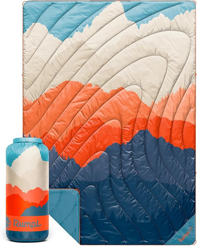 Rumpl Original Puffy 1-Person Blanket for Camping and Outdoors, Teton Glow