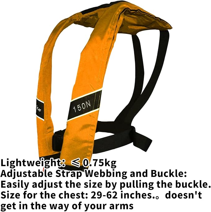 Automatic Inflatable Life Jacket|Life Vest for Adults|PFD Low Profile|Supports up to 330 lbs