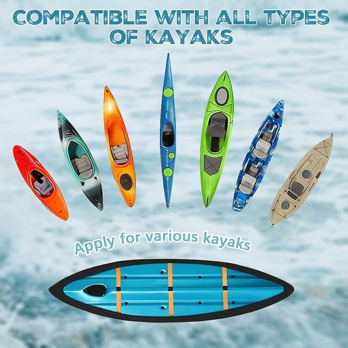 2 Set 600d Kayak Cover for Outdoor Storage with Carrying Straps and Storage Bags Fit 8.5 to 10 ft Heavy Duty Canoe Waterproof UV Resistant for Dust Protection Paddle Board Boat Accessory