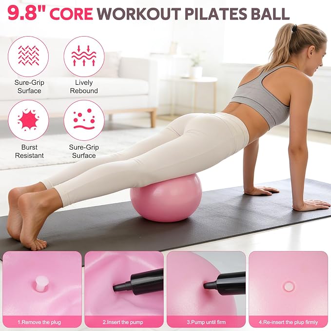 WALITO 15 PCS Pilates Kit, Adjustable Pedal Resistance Band with Handle, Figure 8 Resistance Band for Exercise Women, At Home Workout Equipment Set with Yoga Ball & Booty Bands for Full Body Gym