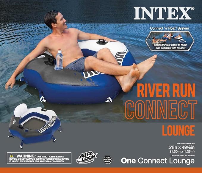 Intex River Run Floating Tube 2 Pack River Run II 2 Person Tube w/Cooler 2 Pack