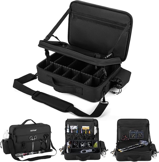 Goture Black Fishing Reel Case, Customize Storage, Shockproof Internal Divider Design, Structured Load-Bearing Design, Tough and Water-resistant, Keep Reels Protective