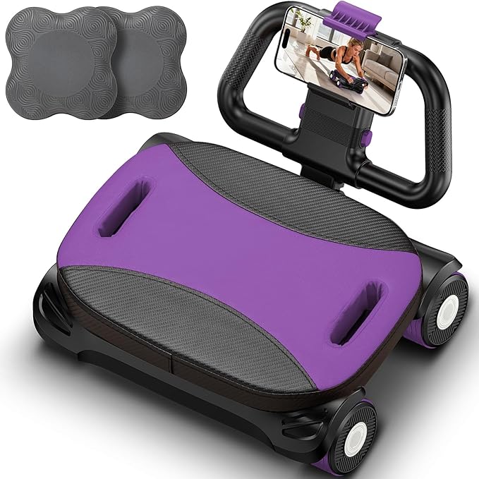 FIAMERMOR 2025 AB Roller Wheel - 4 wheel elbow support abdominal wheel automatic rebound abdominal fat burning weight loss core training equipment home/gym