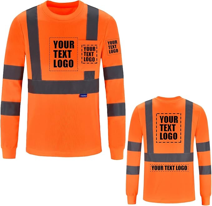 A-SAFETY Safety Shirt,High Visibility Work T Shirt Long Short Sleeve Class 3 (XS-6XL)