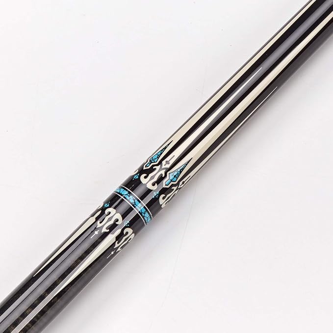 Collapsar CXT Pool Cue with Soft Case,Black with Cream Points and Turquoise,Wrapless Handle 58Inch Professional Pool Stick