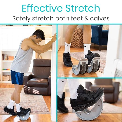 Vive Double Foot Rocker, Calf Stretcher for Achilles Tendinitis, Heel, Feet, Shin Splint, Plantar Fasciitis Pain Relief - Stretches Strained Leg Muscle, Ankle Flexibility - For Both Feet