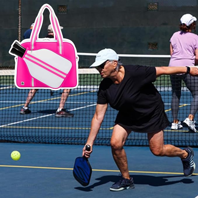 ROYALFAIR Pickleball Tote Bag for Women Men Large Capacity with Paddle Cover Pocket and Adjustable Shoulder strap