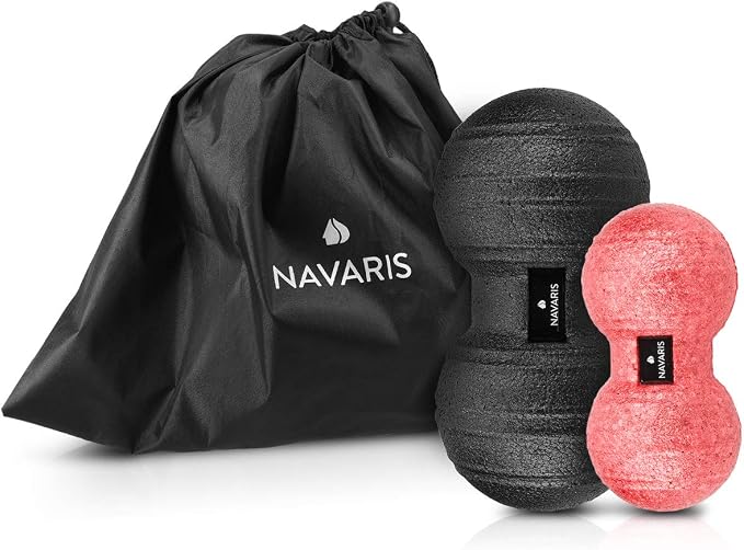 Navaris Double Massage Ball - Peanut Shaped Self-Massage Balls Trigger Point for Muscle Relaxation - Peanut Balls