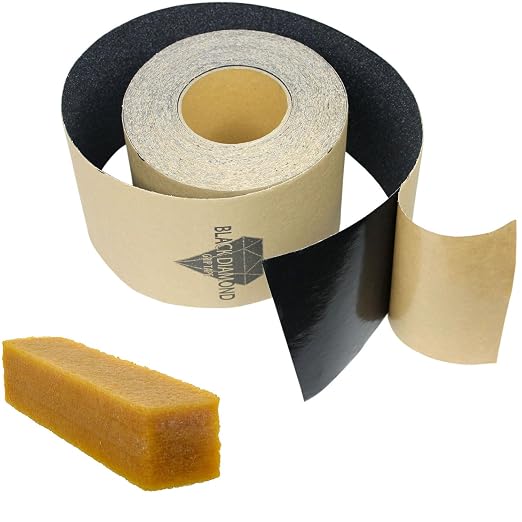 Black Diamond Self Adhesive Grip Tape - Anti Slip Traction Tape - Non Skid Tape - Anti Slip Tape Grippy Strips for Stairs, Ramps, Boat Grip 6" x 60' Black with Cleaning Stick