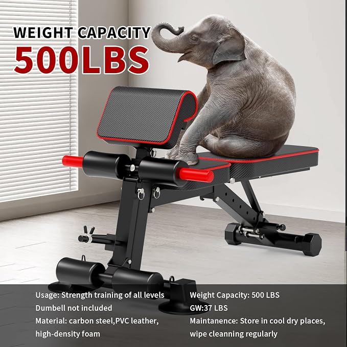 Z ZHICHI Adjustable Weight Bench multi-function Workout Bench for Home Gym,Foldable Incline Decline Benches for Full Body Workout 660LBS