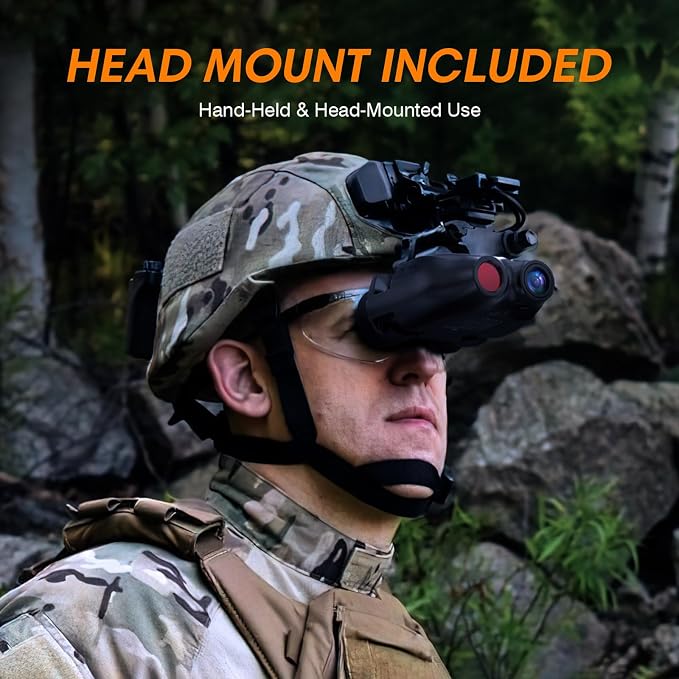 Night Vision Goggles Head Mounted for Adults,984FT Rechargeable Infrared Digital Binoculars,5X Digital Zoom, Hands Free Night-Vision Goggles with 32GB TF Card, Photo & Video Capture,Head Strap