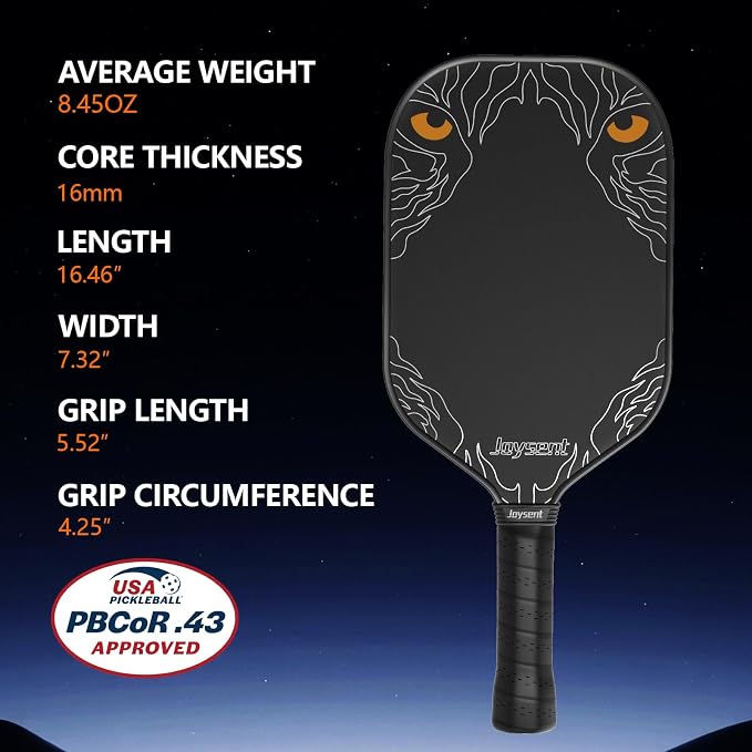 Pickleball Paddles Set, T700 Raw Carbon Fiber Pickleball Paddle, USAPA Approved 16mm Core Power Pickleball Racket for Adults Men Women, Phantom Eye GEN4 Pro