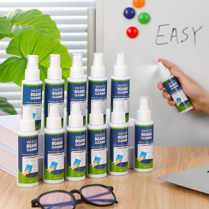 Fuyoooo 12 Pcs Whiteboard Spray Cleaner 3.4 oz Dry Erase Board Cleaner Removes for Whiteboard Chalkboard Office Classroom Accessories