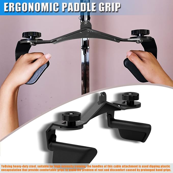 Adjustable Lat Pull down Bar, Cable Machine Attachments for Gym, Home Gym Fitness T-bar Row Pulldown Attachments, Lat Pull Down Machine Wide Grip Neutral Grip Handle