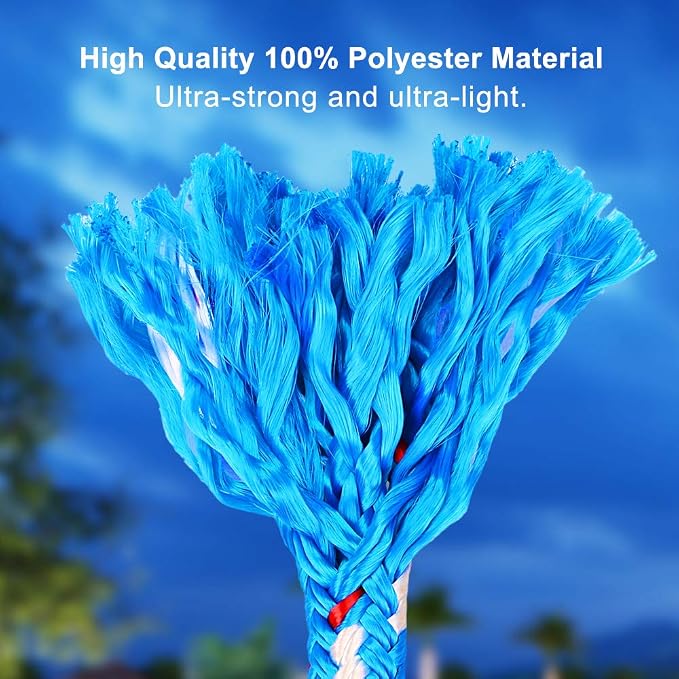 BeneLabel 2 Pcs Tree Swing Rope, 19 inch, Hammock Tree Swing Hanging Strap, Heavy Duty Hook, for Indoor Outdoor Swing Hammock Playground Set Accessories, Blue