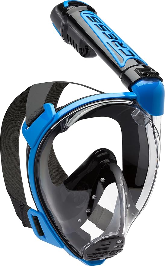 Cressi Adult Snorkeling Full Face Mask - Wide Clear View, Anti-Fog System - Easy Breathing: Safety First - New 2019 - Duke Dry: Designed in Italy: Quality Since 1946