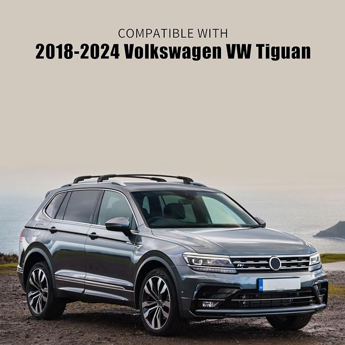 300LBS Lockable Roof Rack Cross Bars for 2018-2026 Tiguan (Not for Limited) & Taos 2022–2026, Heavy Duty Aluminum Crossbar for Cargo Luggage Kayak Bicycles Canoe