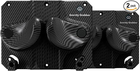 Gravity Grabber, The OG - Ski & Snowboard Wall Mount, Indoor Garage & Home Storage Organizer, Damage-Free Grip, Holds Skis/Boards/Poles/More, Space-Saving Premium Gear Rack, (Carbon 2-Pack)
