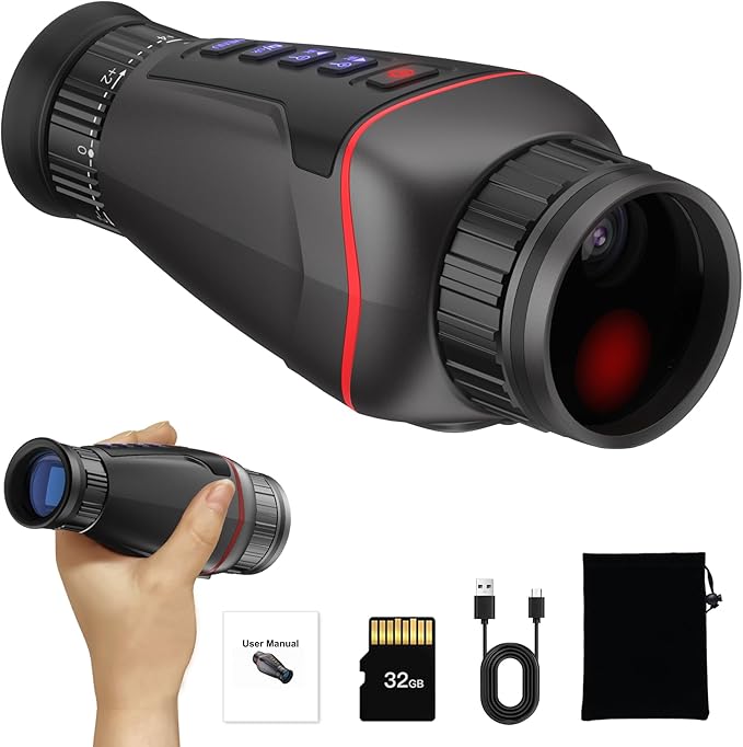 4K Digital Night Vision Monocular, 1314FT Nightvision Distance & Manual Focus & Diopter, Night Vision Goggles for 36MP Photo & 4K Video Recording with 32GB Card