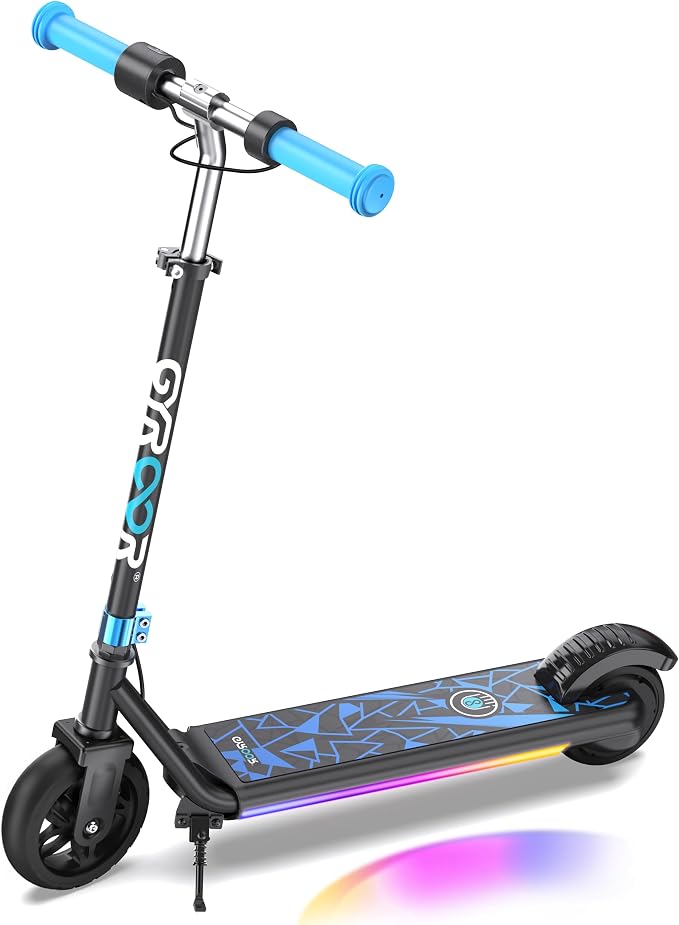 Gyroor H30 Max Electric Scooter for Kids Ages 6-12, 150W Powerful Motor, Bluetooth Music, Dual Brake System, Adjustable Height and Speed, Best Gifts for Kids