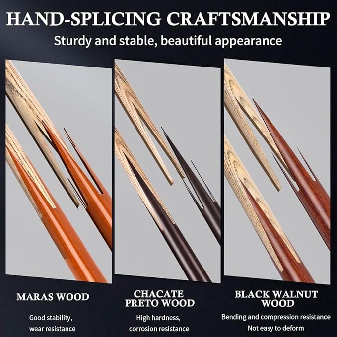 Kmise 57 inch Pool Cue, 19oz Cue Stick with 9.5mm Professional Tip, Handcraft, Made of Chacate Preto Wood, Bar or House Use for Men or Women, Pool Sticks for Adults