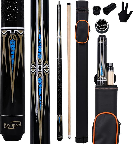 Pool Cue Stick Low Deflection Shaft Billiard Cue Stick with Hard Case 19-20 oz Professional Pool Stick