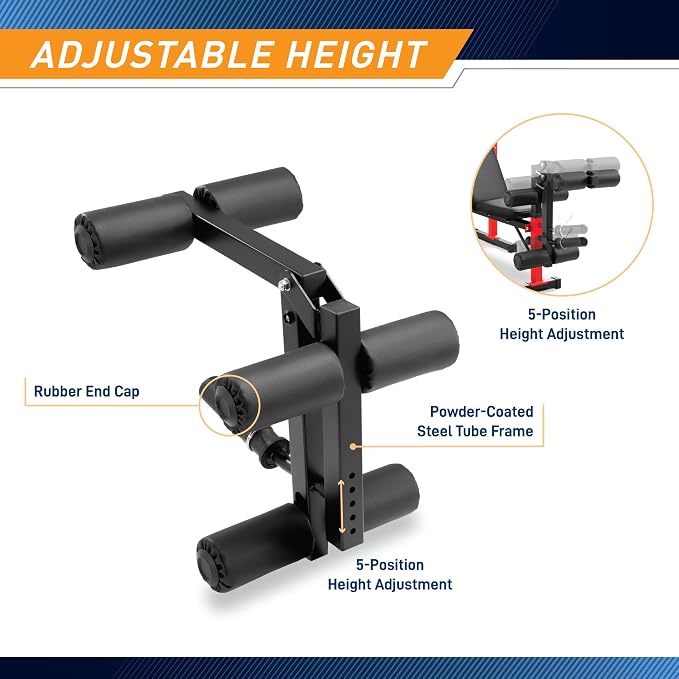 Marcy Deluxe Olympic Weight Bench with Adjustable Back & Bar Catch & Optional Arm Curl, Leg Developer, Lat Tower Attachments (Sold Separately), Personal Home Gym for Strength Training, Weightlifting