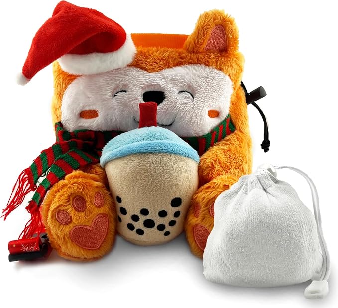 Rock Climbing Chalk Bag + Refillable Ball – Boba Dog Plush Animal Bag