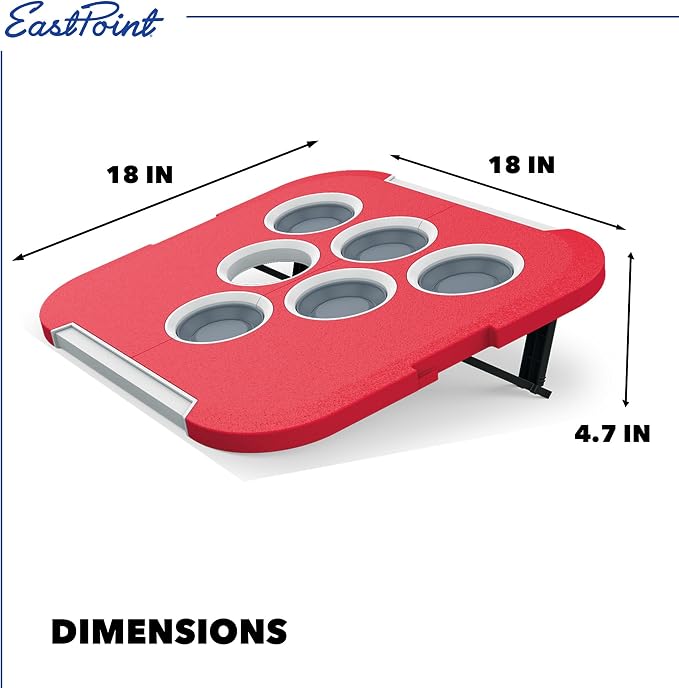 EastPoint Bean Bag Pong Game - 2 All-Weather Cornhole Boards, 4 Bean Bags, Multicolor - Portable Compact Yard Games