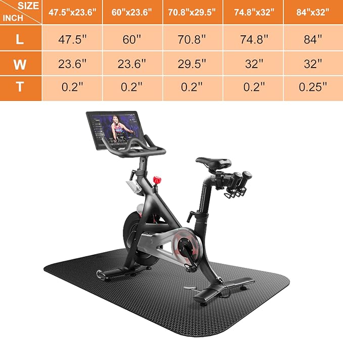 Treadmill Mat,Bike Mat,Stationary Bike Mat,Foldable Treadmill Mat for Hardwood Floors and Carpet.for Exercise Bike,Exercise Equipment Indoor Cycles,Rowing Elliptical (32" X 74.8")