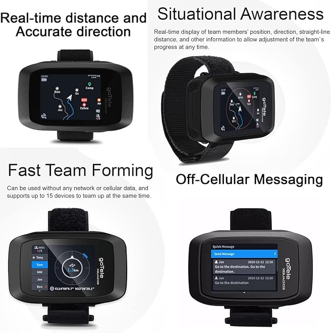 2 Packs GPS Handheld for Hiking Real Time Group Outdoor Exploring Tracking Communication Device Gotele Xquad 03 Off Grid Tracker No Network Required