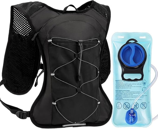 HIPONY Hydration Backpack with 2L Leak-Proof Water Bladder, Lightweight Running Hydration Pack, Adjustable Vest Style Water Backpack for Hiking, Cycling and Trail Running