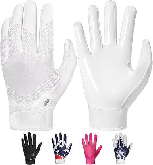 RIGWARL Football Gloves Adult Men, Youth Kids Football Gloves with Super Sticky Grip, Receiver Glove Adult Youth Kids Best Gift for Father‘s Day