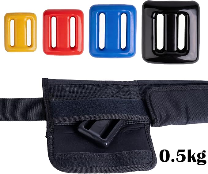 Vinyl Coated Diving Weights-4pcs 1.1-4.4 lbs Dive Weights with 4 Pocket Scuba Weight Belt with Quick Release Buckle,Used for Freediving, Spearfishing & Scuba Diving-Fit for Waist 32" to 52"