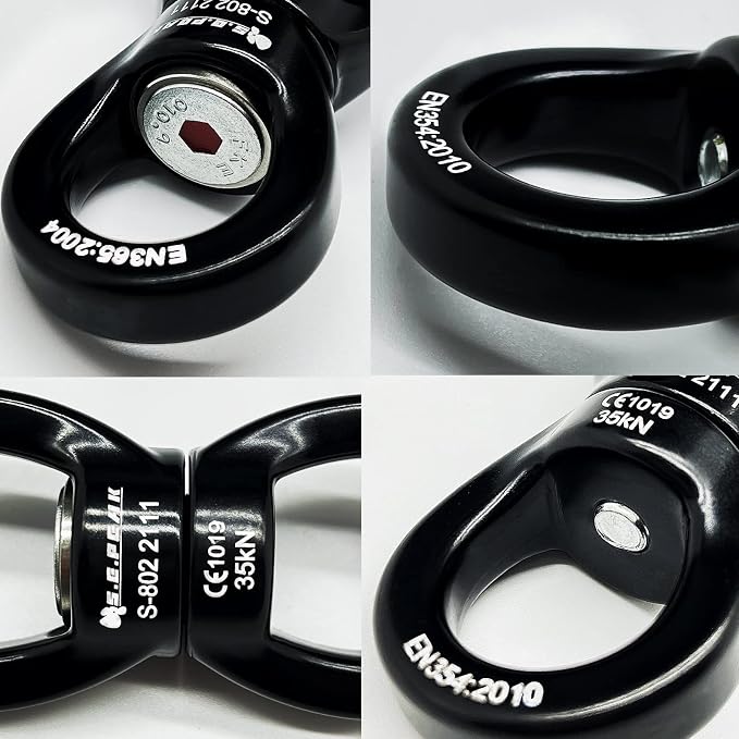 35kN Swing Swivel, CE Certified 360°Rotational Device, Silent Hanging Accessory for Tree Swing, Aerial Dance