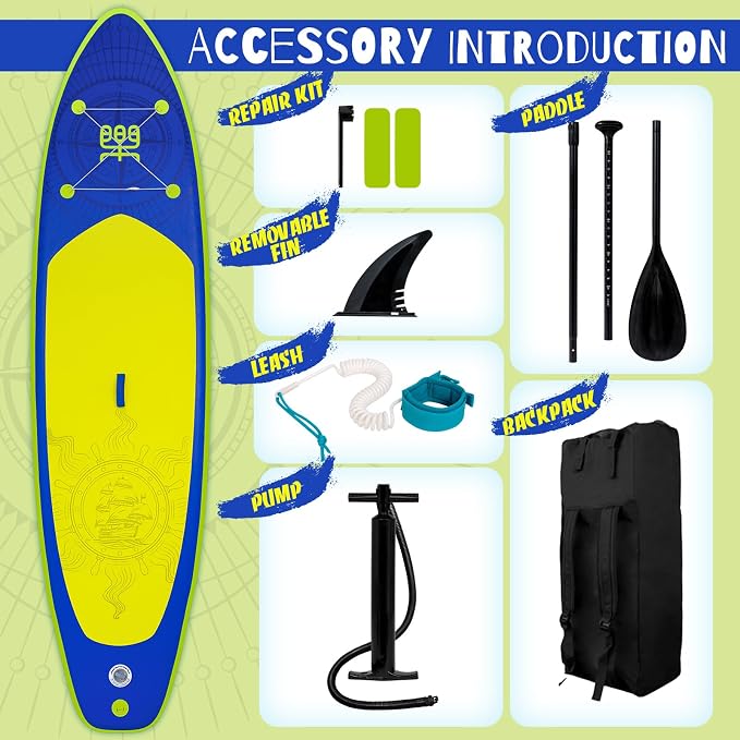 FunWater Inflatable Stand Up Paddle Board with Premium SUP Paddleboard Accessories, Anti-Slip EVA Deck, 11'6''/11'/10'6'' Paddle Boards for Adults & Youth of All Skill Levels