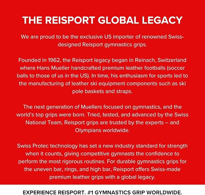 Reisport Women's Uneven Bar Gymnastics Grips - Durable Leather Hand Grips for Gymnastics Bars Women & Girls - Gymnastics Equipment & Accessories for Advanced Gymnasts