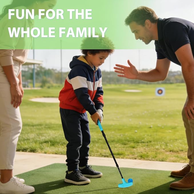 Golf Putting Green Training Set, 4 Pack Multicolor Adjustable Putters with Automatic Ball Return and 6 Practice Balls, Indoor Outdoor Putting Practice Kit for Home Office, Right/Left Handed